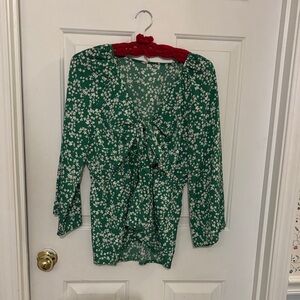 Green Floral Women's Top
